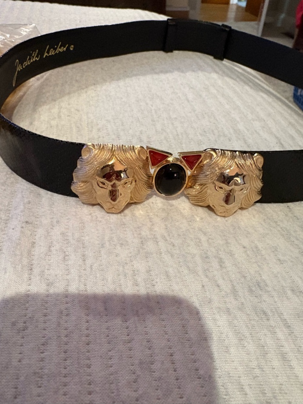 Judith Leiber LION head black belt